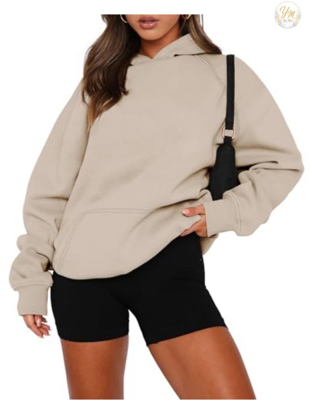 Women's Long Sleeve Hooded Pullover Sweatshirt Kangaroo Pocket Fleece Casual